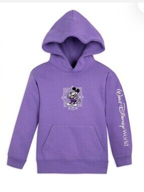 Disney 100th Anniversary Purple Embroidered Hoodie Mickey Kids Size 5/6